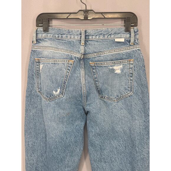 Boyish Jeans Womens 27 Blue The Tommy High Rise Straight Distressed Vegan Denim - Picture 5 of 16